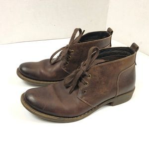 Mens GBX Brown Leather Chukka Lace Up Boots 9